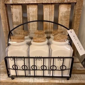 Rae Dunn Spice Jar Set with Spice Rack